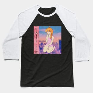 Retro City Pop Aesthetic Vaporwave Anime Baseball T-Shirt